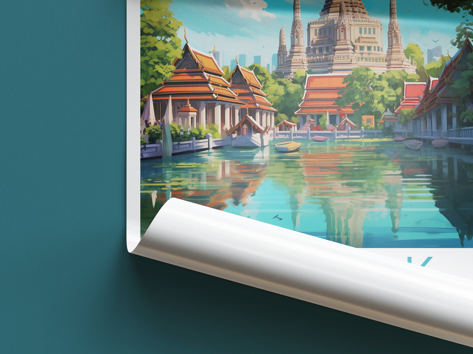 bangkok travel poster roll up thailand