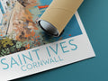 saint ives travel poster rolled cornwall