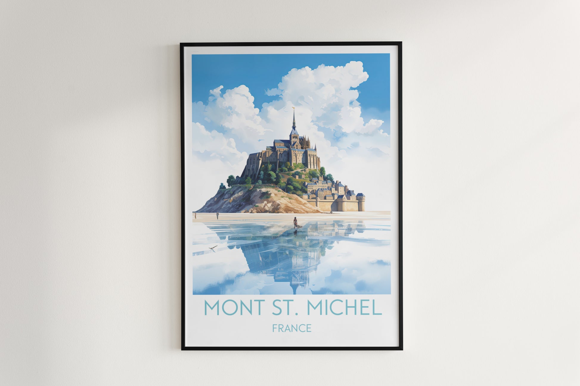 mont st michel travel poster hanged on the wall france