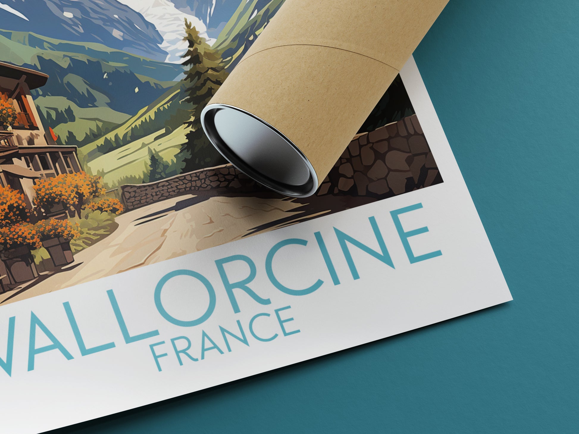 vallorcine travel poster rolled france