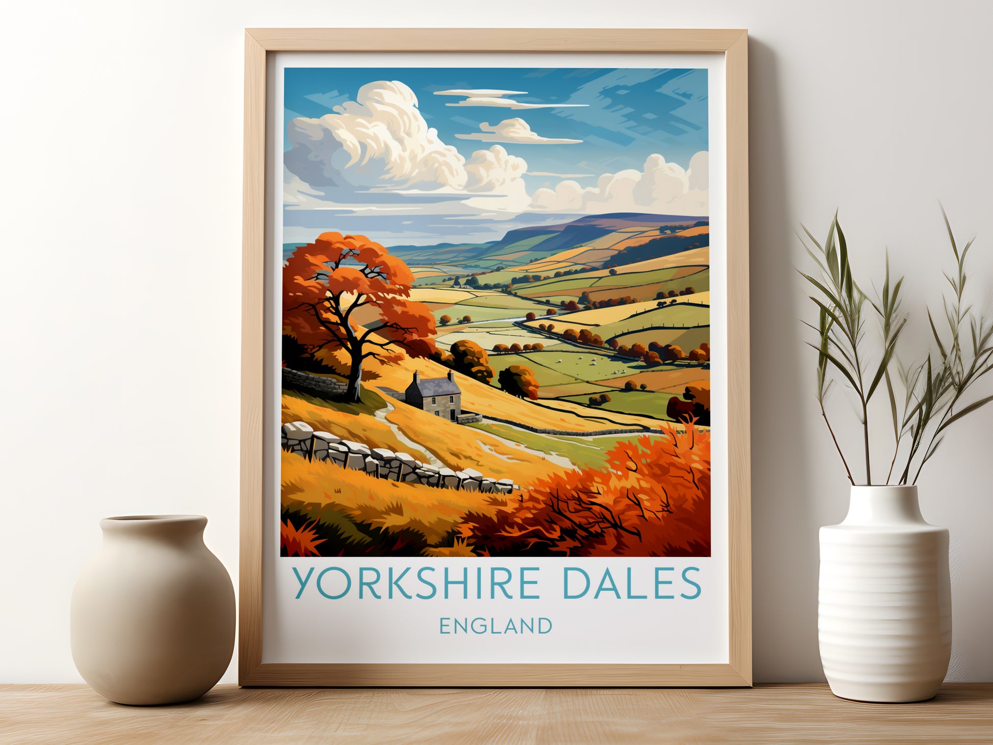 yorkshire dales travel poster for kitchen england