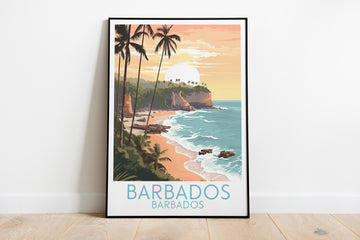 barbados travel poster on the ground barbados