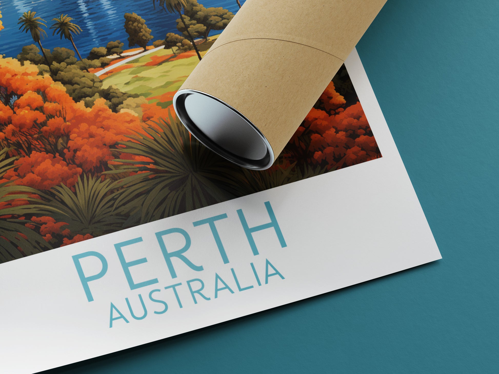 perth travel poster rolled australia