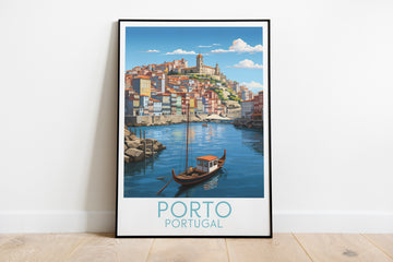 porto travel poster on the ground portugal