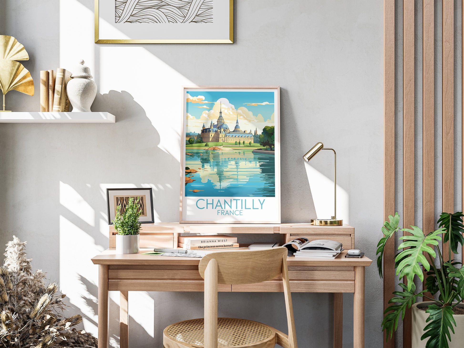 chantilly travel poster for desk france