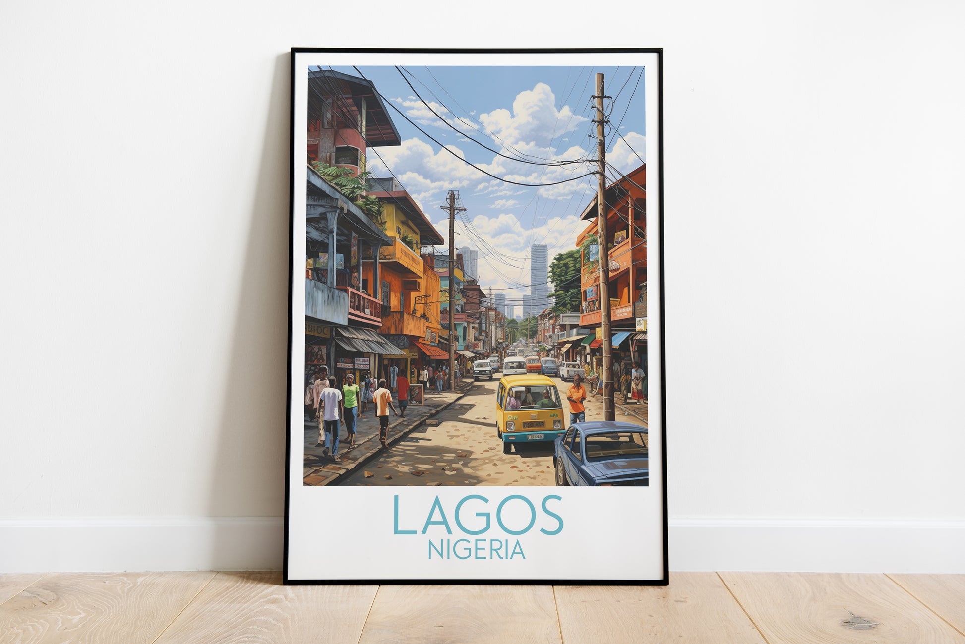 lagos travel poster on the ground nigeria