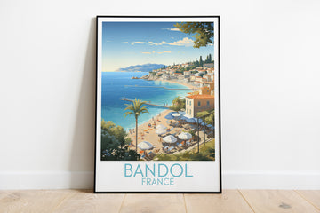 bandol travel poster on the ground france