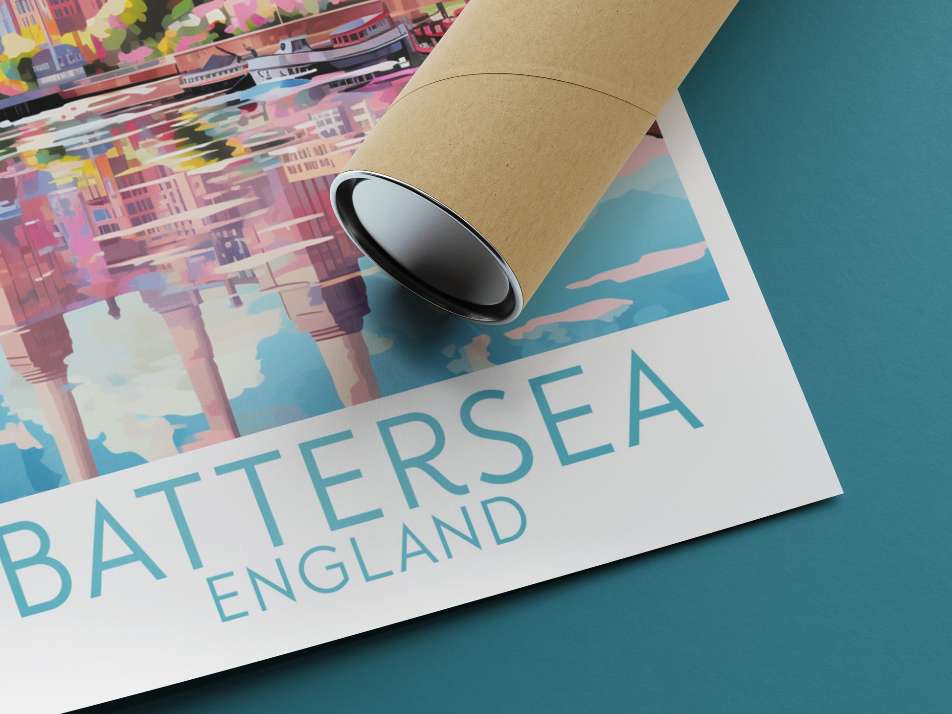 battersea travel poster rolled england