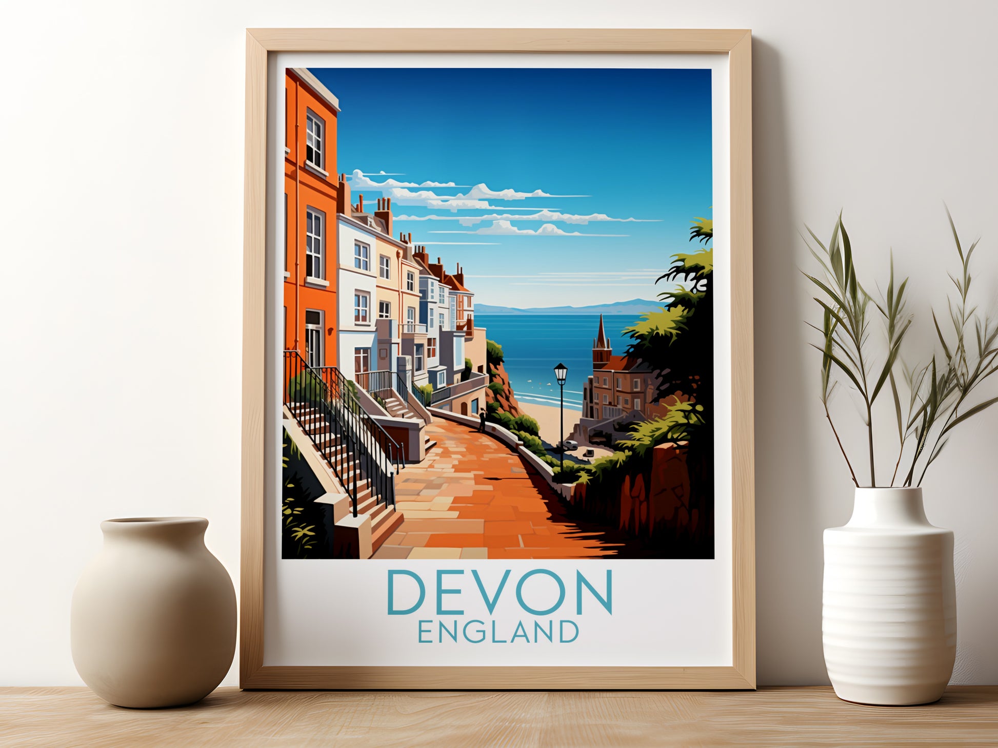 devon travel poster for kitchen england