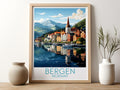 bergen travel poster for kitchen norway