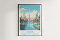 dubai travel poster hanged on the wall united arab emirates