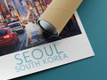 seoul travel poster rolled south korea