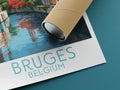 bruges travel poster rolled belgium