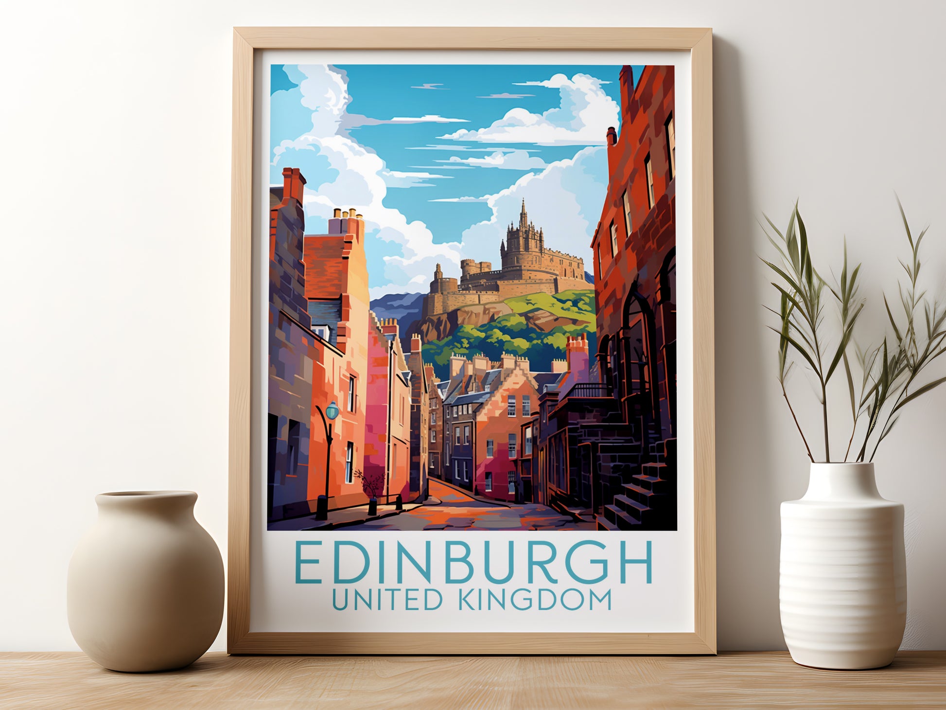 edinburgh travel poster for kitchen united kingdom