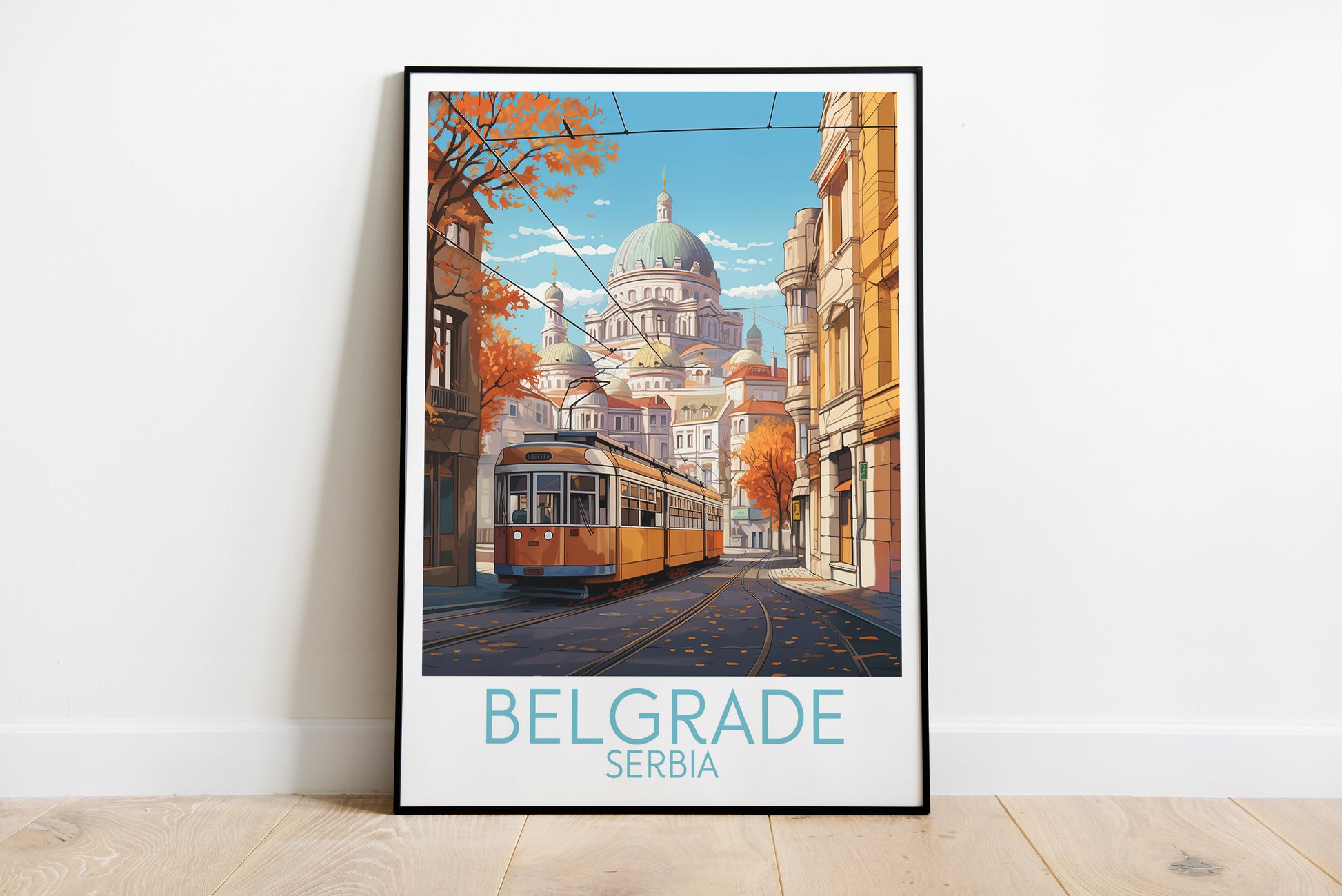 belgrade travel poster on the ground serbia