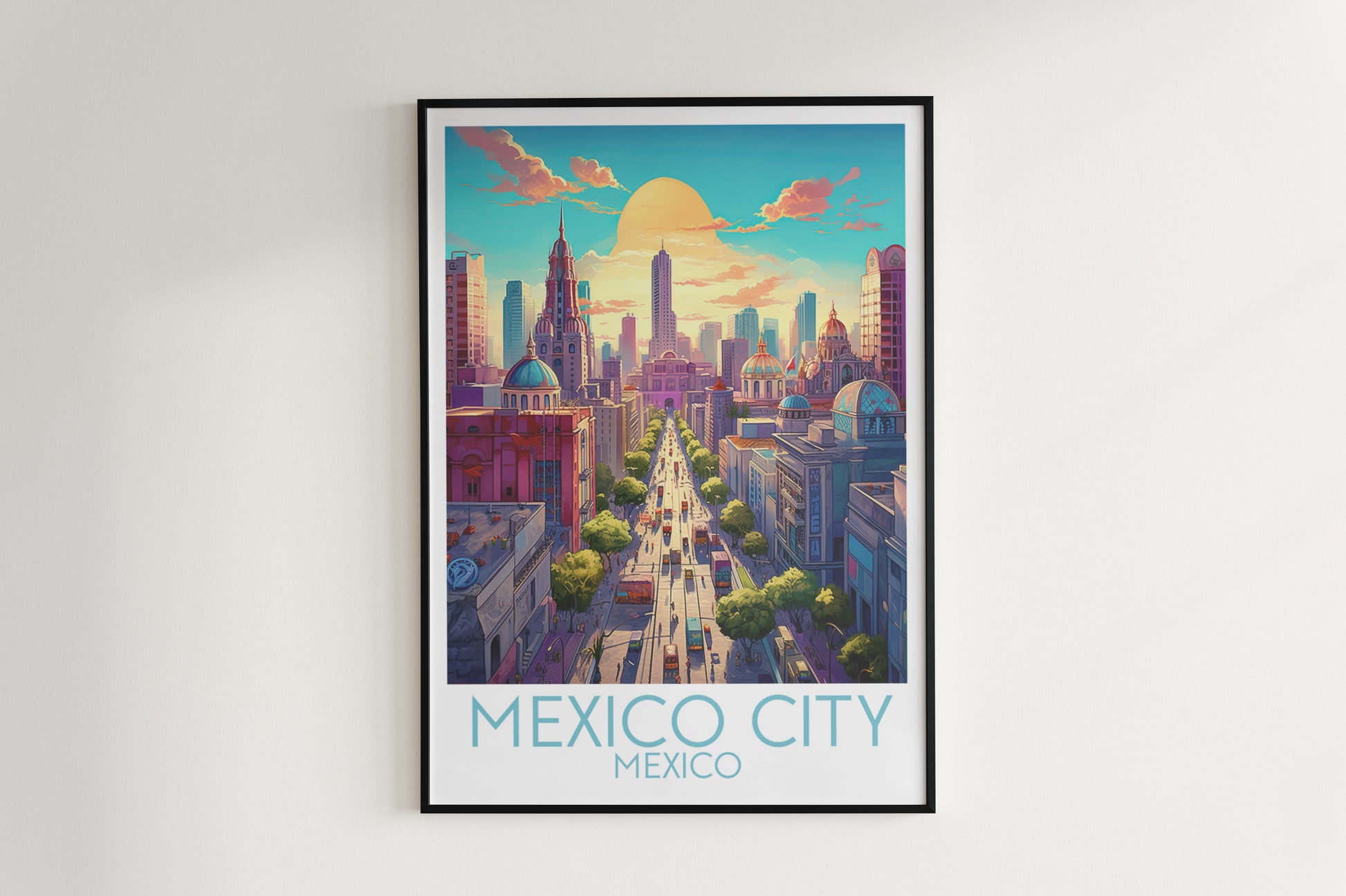 mexico city travel poster hanged on the wall mexico