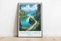 plitvice lakes travel poster on the ground croatia