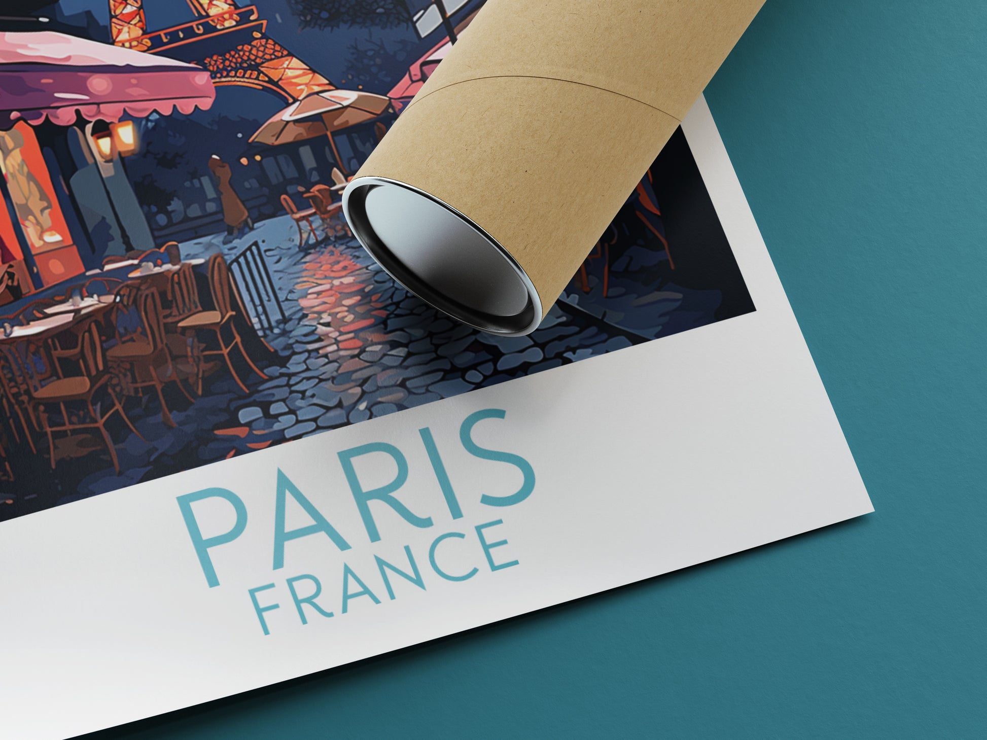 paris travel poster rolled france