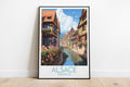 alsace travel poster on the ground france