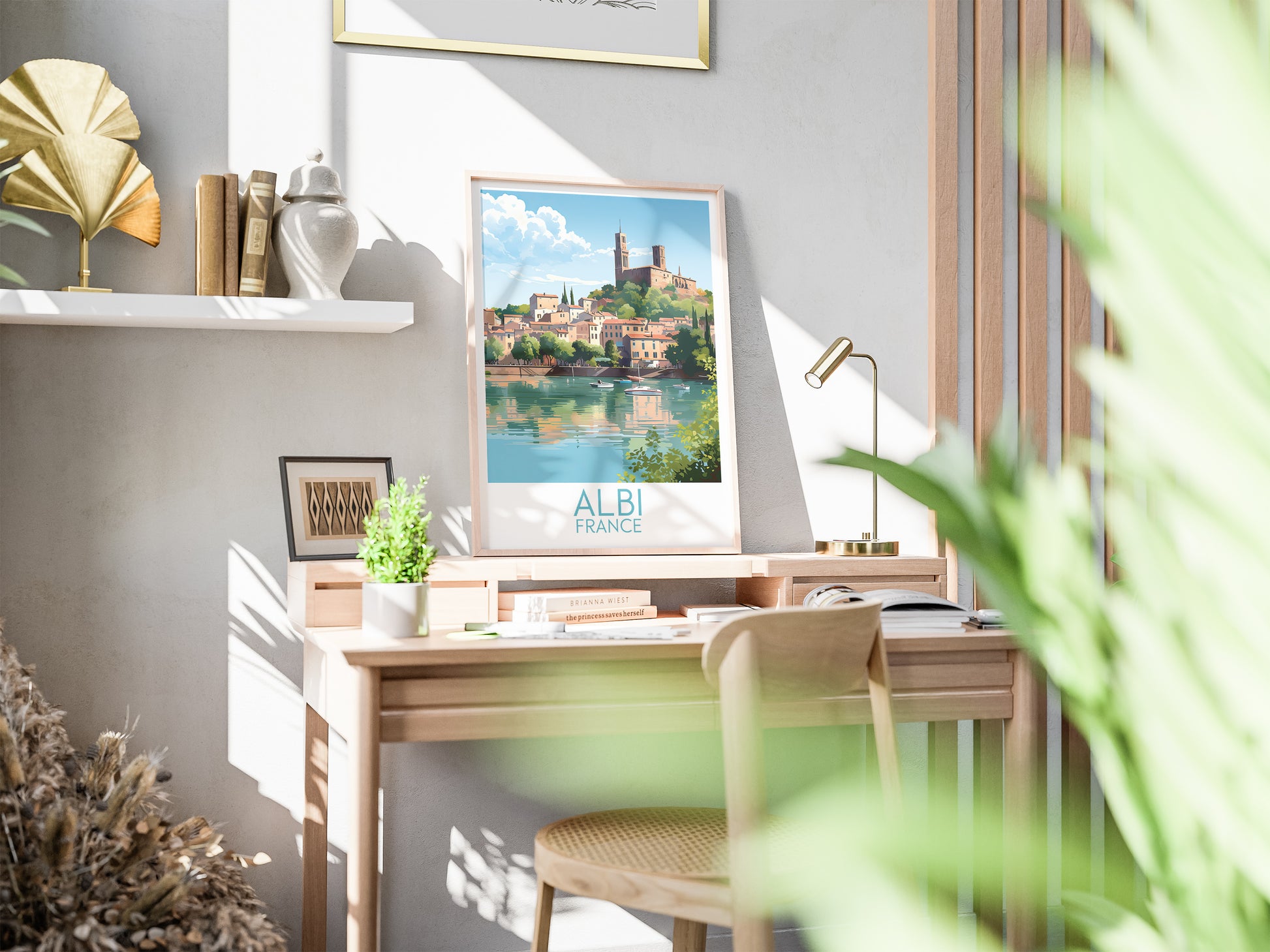 albi travel poster on desk france