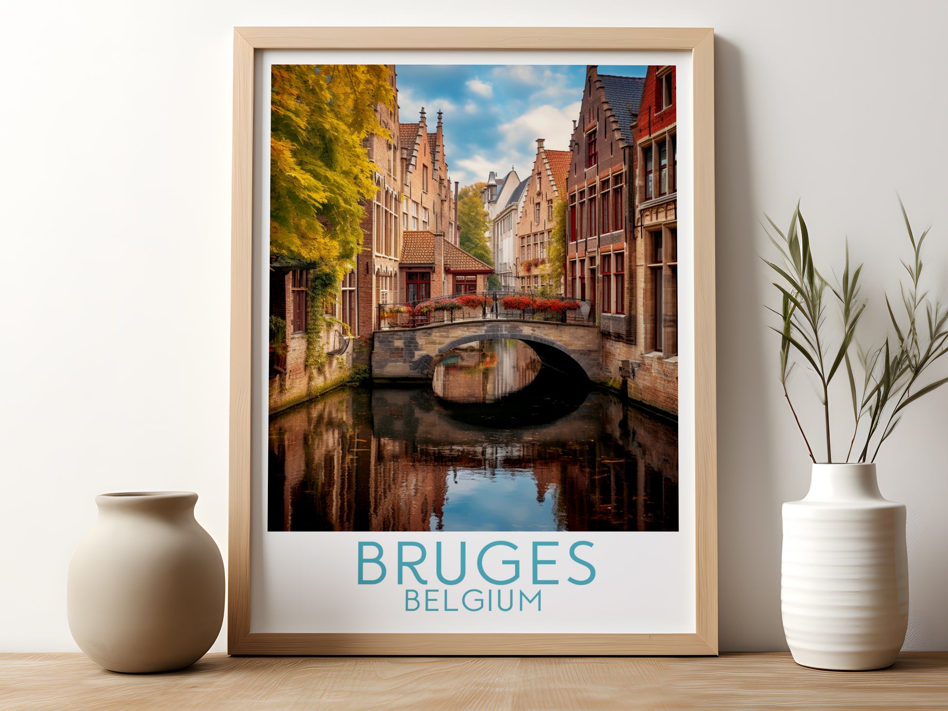 bruges travel poster for kitchen belgium