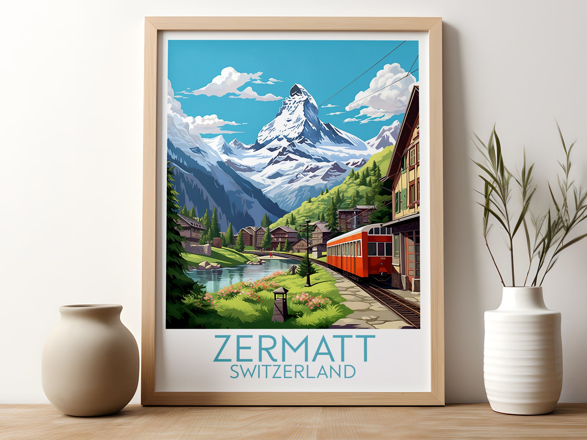 zermatt travel poster for kitchen switzerland