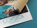 corsica travel poster rolled france