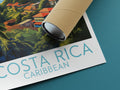 costa rica travel poster rolled caribbean