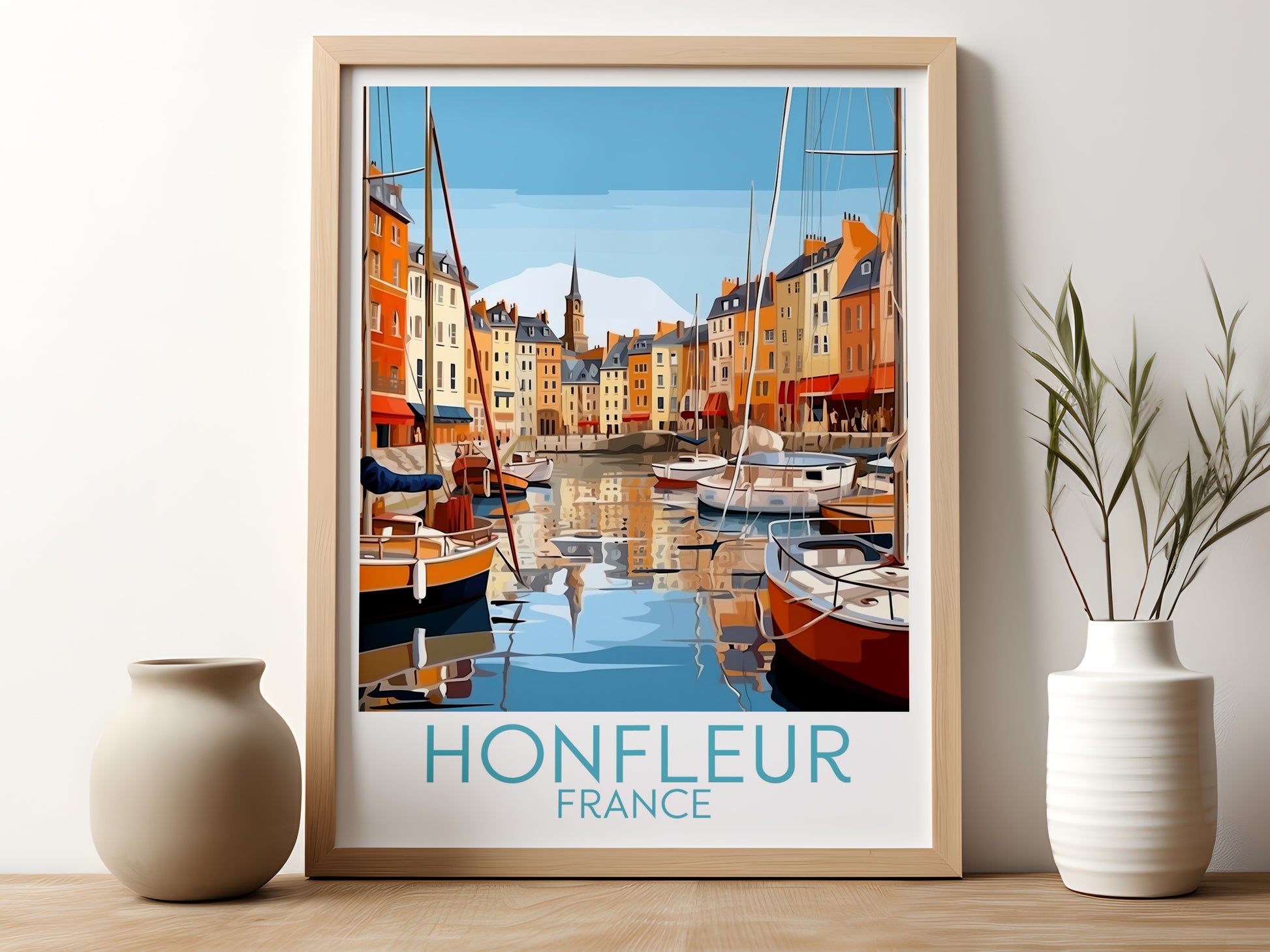 honfleur travel poster for kitchen france