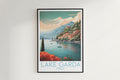 lake garda travel poster hanged on the wall italy