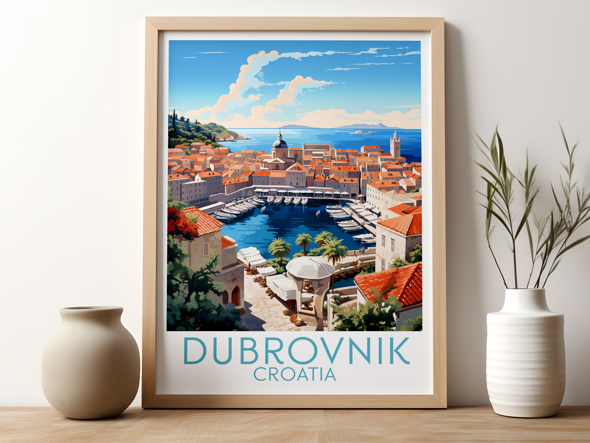 dubrovnik travel poster for kitchen croatia