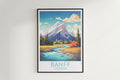 banff travel poster hanged on the wall canada