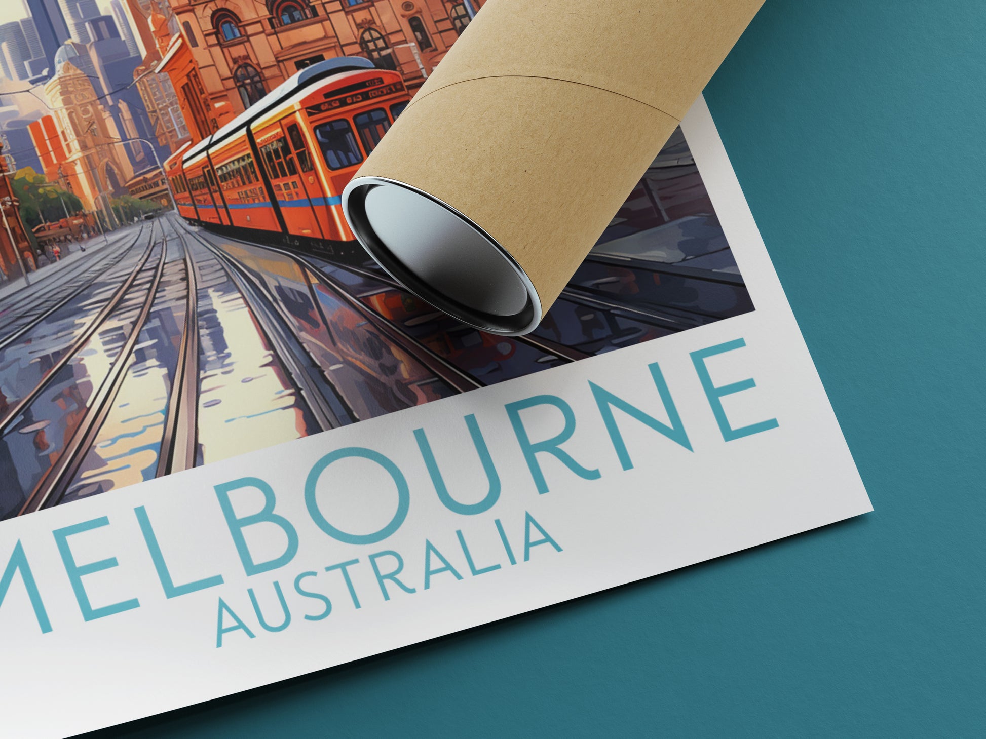 melbourne travel poster rolled australia