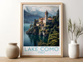 lake como travel poster for kitchen italy