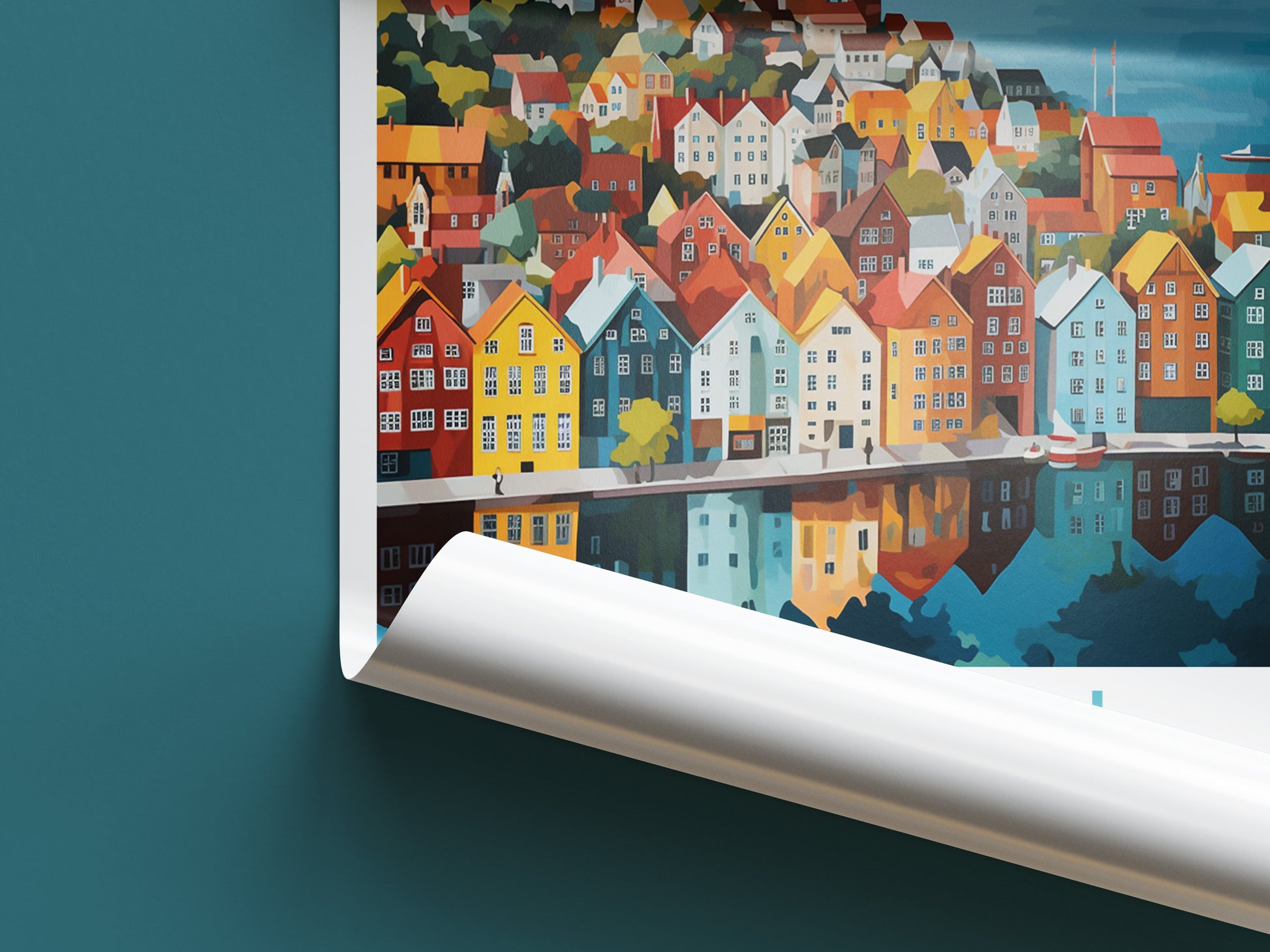 bergen travel poster roll up norway