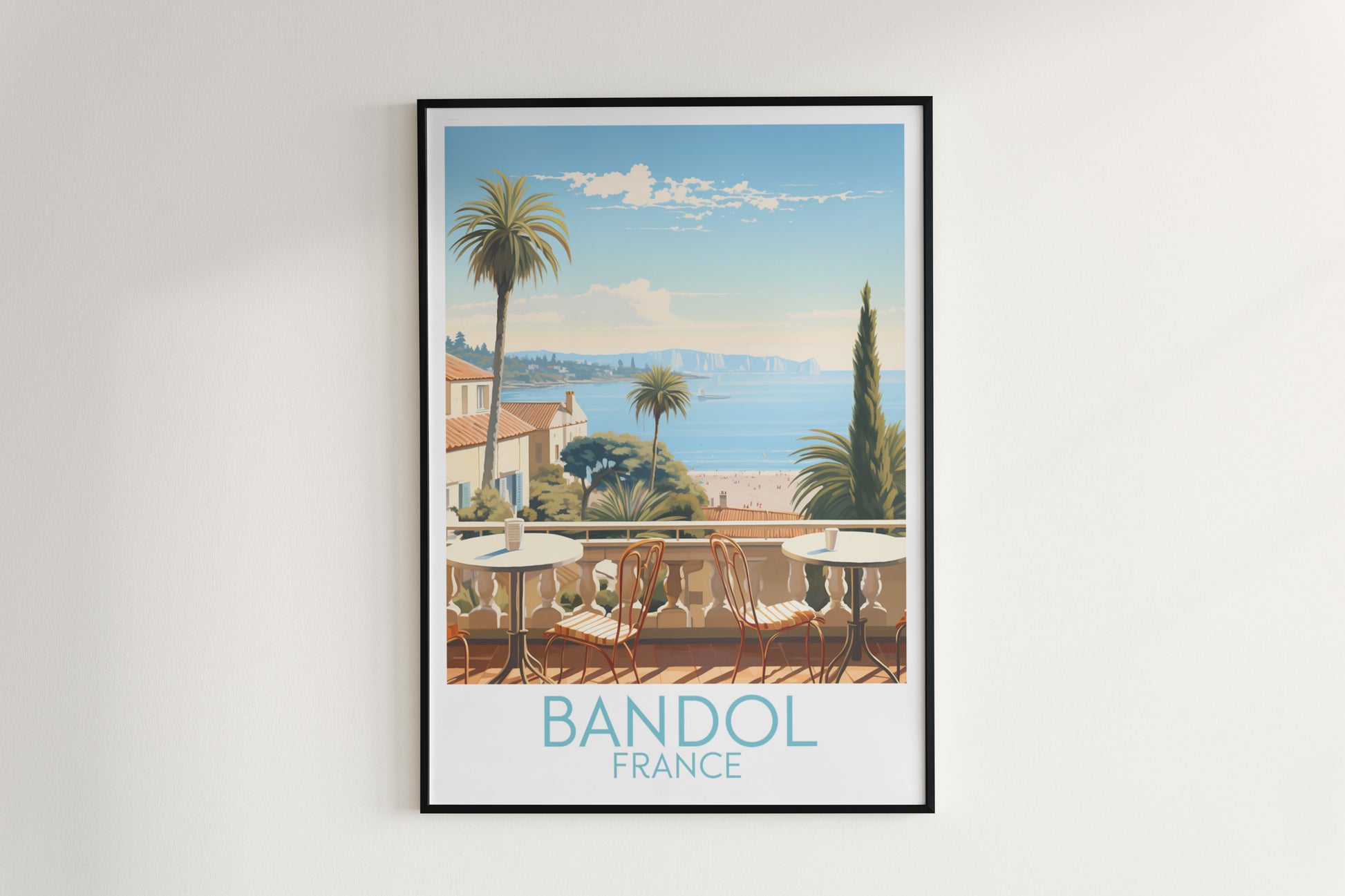 bandol travel poster hanged on the wall france