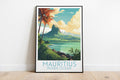 mauritius travel poster on the ground indian ocean