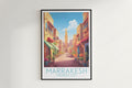 marrakesh travel poster hanged on the wall morocco