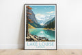 lake louise travel poster on the ground canada