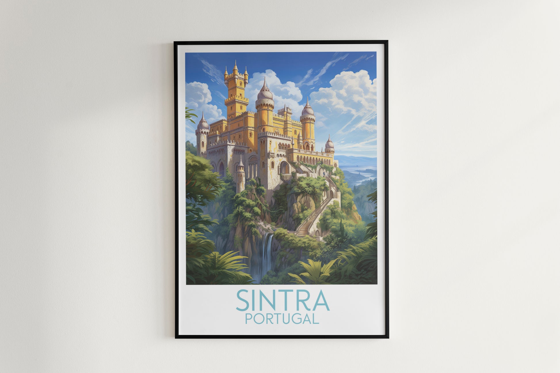 sintra travel poster hanged on the wall portugal