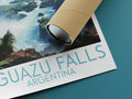 iguazu falls travel poster rolled argentina