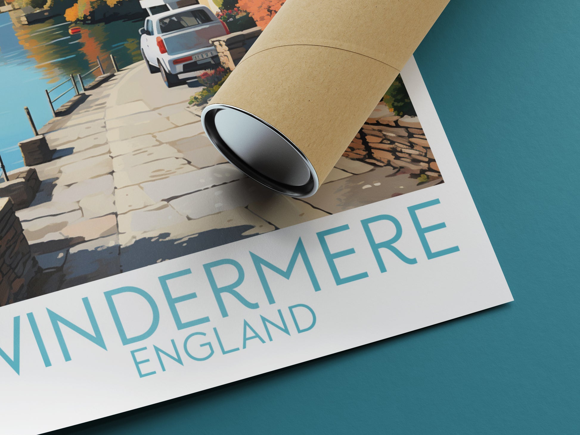 windermere travel poster rolled england