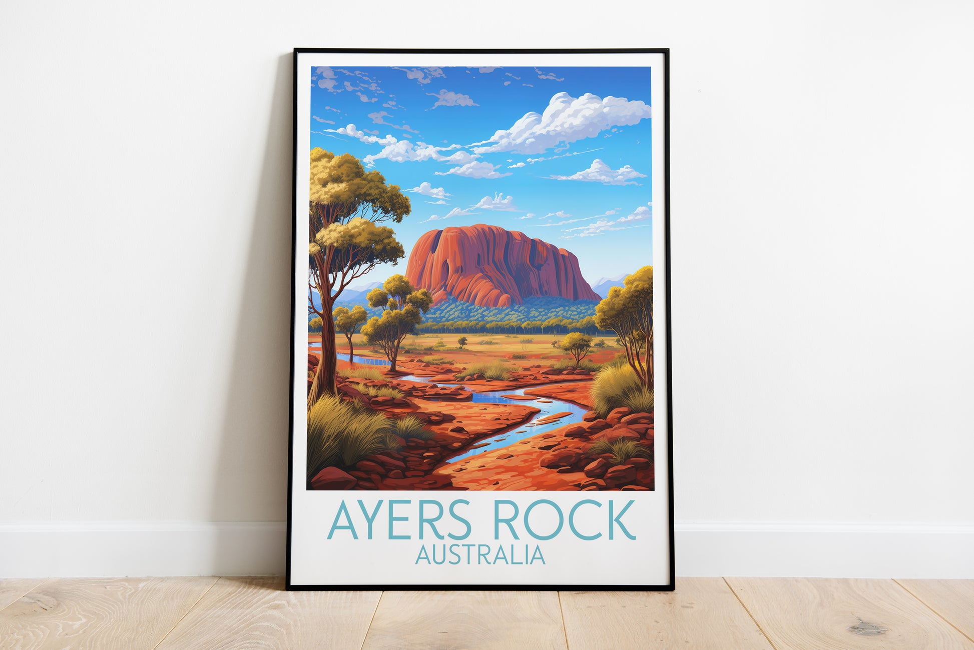 ayers rock travel poster on the ground australia