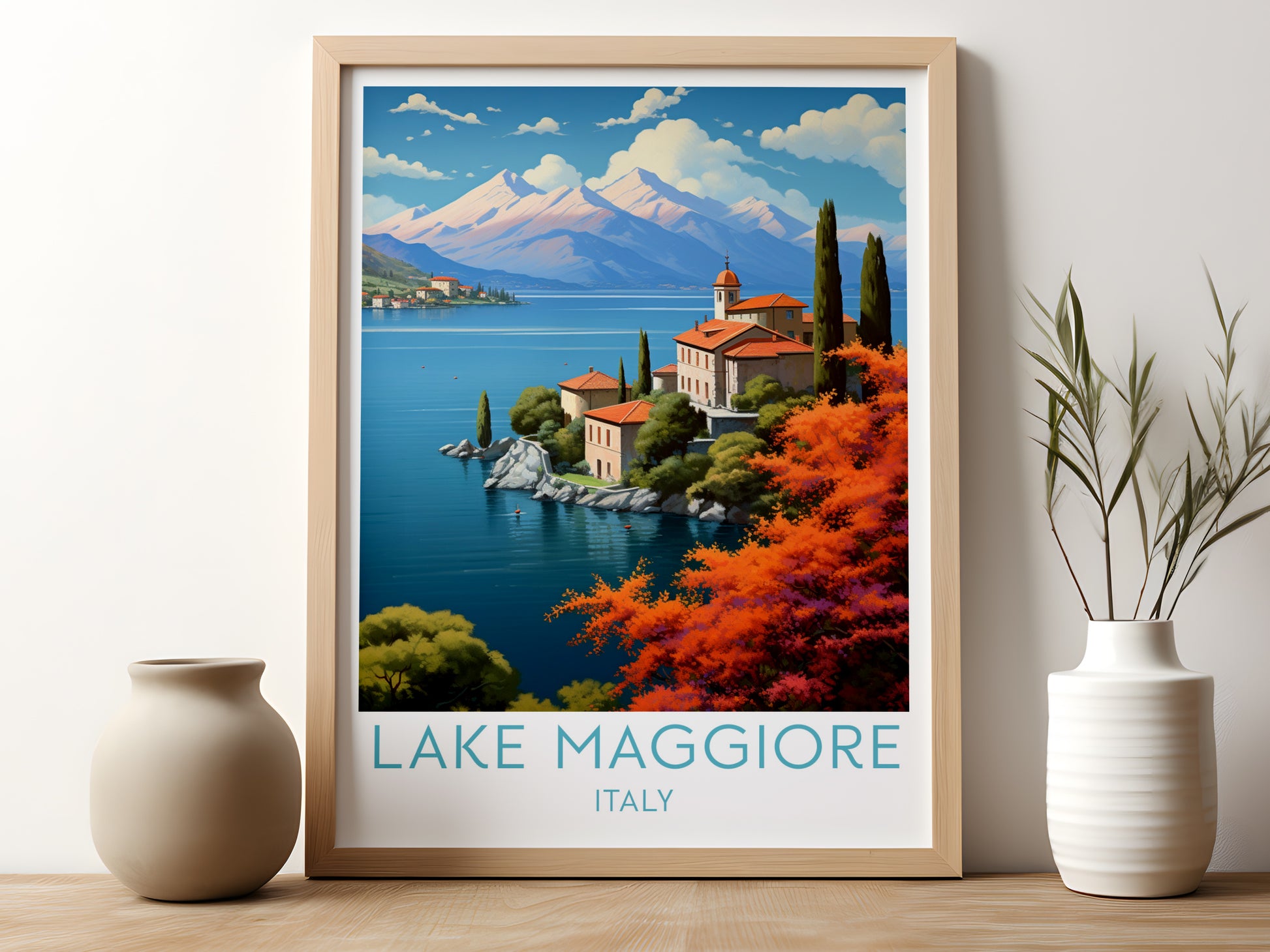 lake maggiore travel poster for kitchen italy