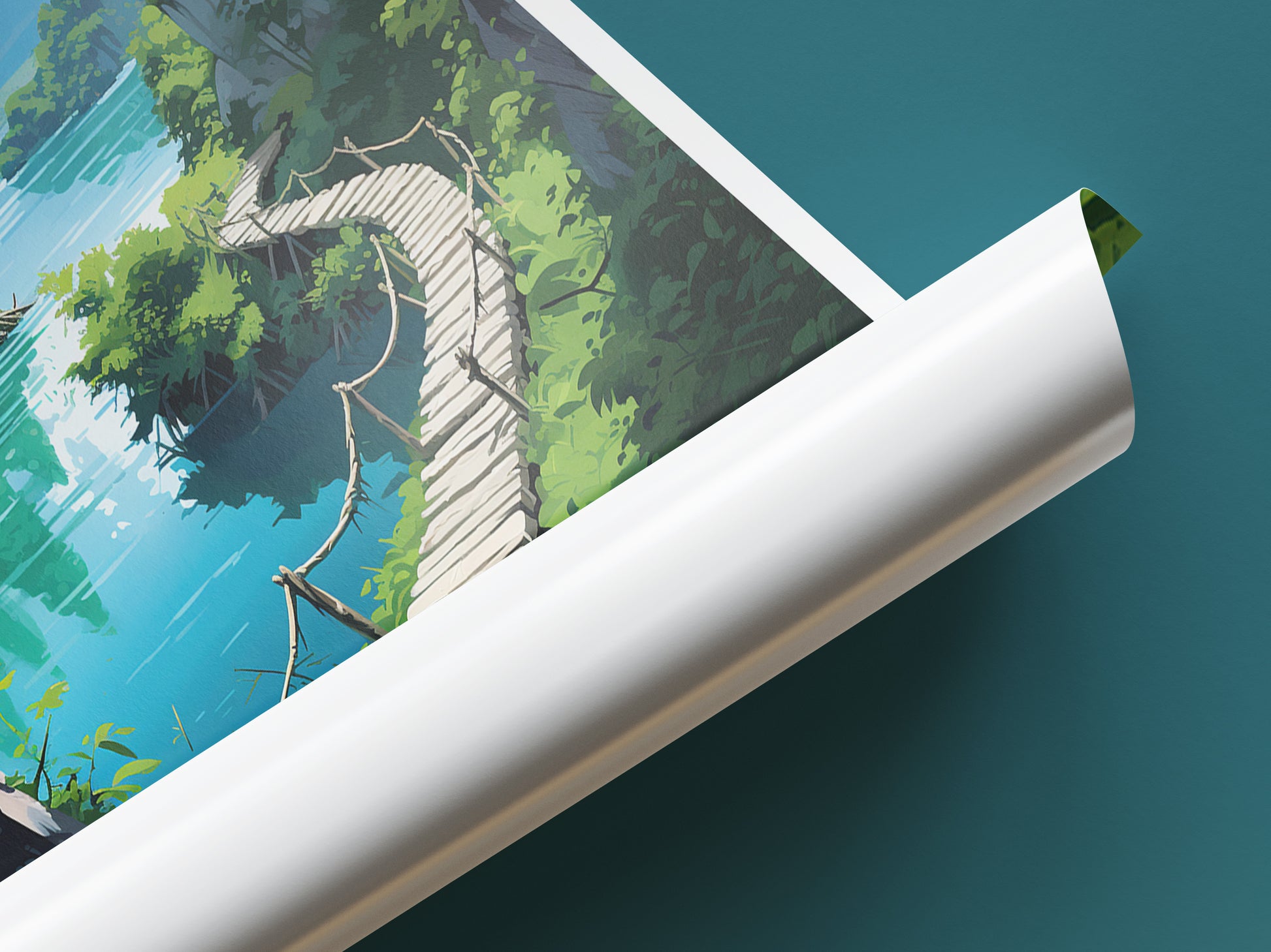 plitvice lakes travel poster tube croatia