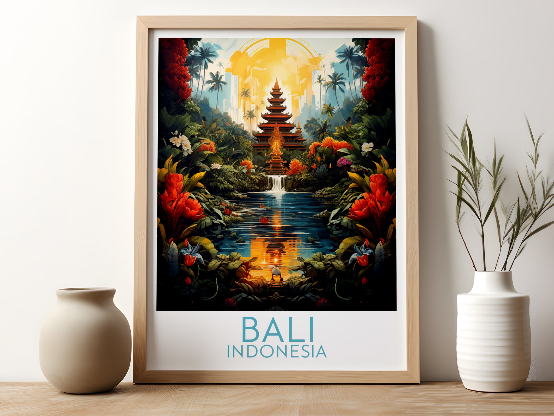 bali travel poster for kitchen indonesia