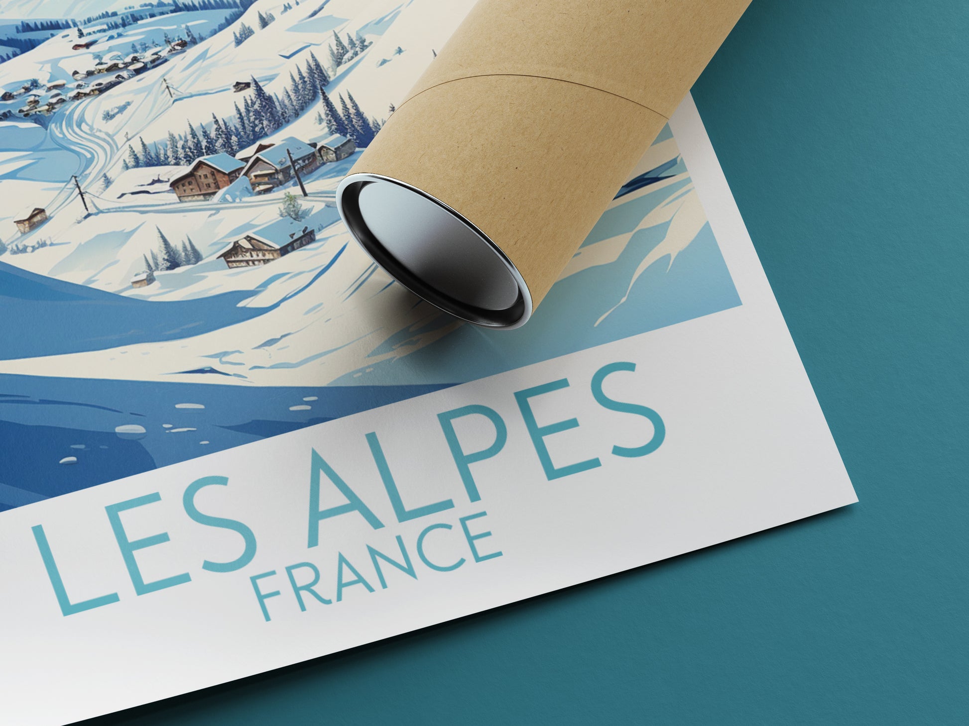 les alpes travel poster rolled france