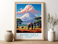 amboseli travel poster for kitchen kenya