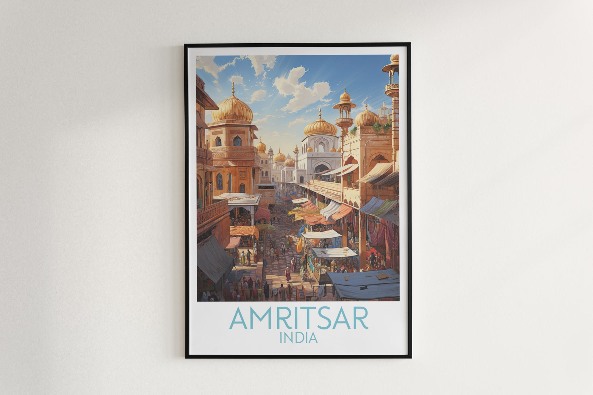 amritsar travel poster hanged on the wall india