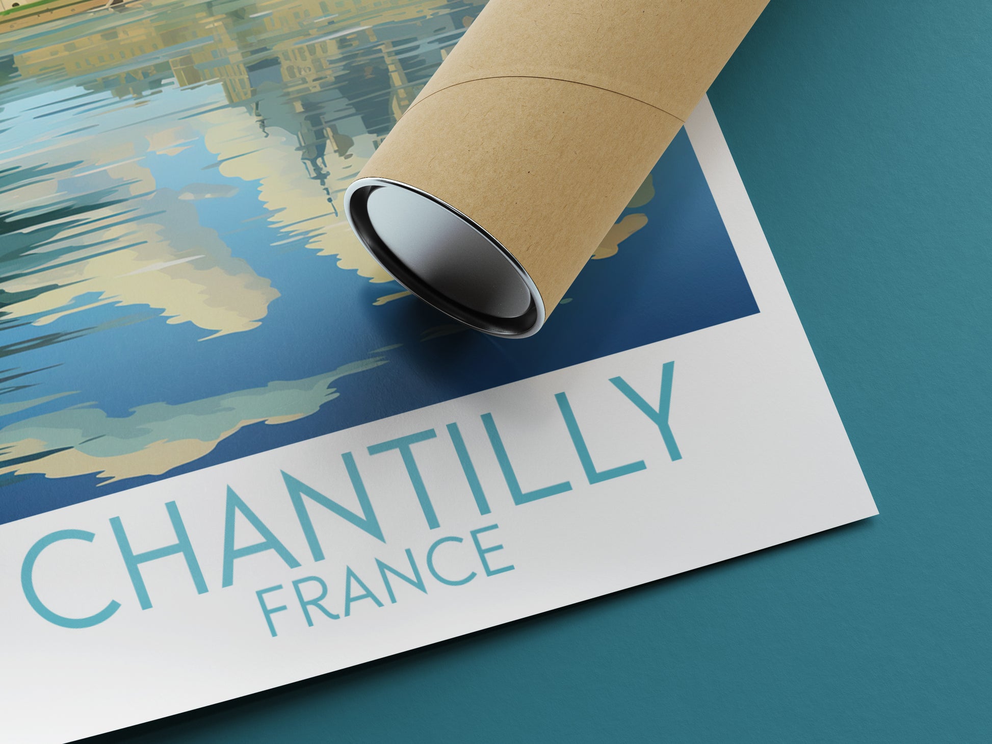 chantilly travel poster rolled france